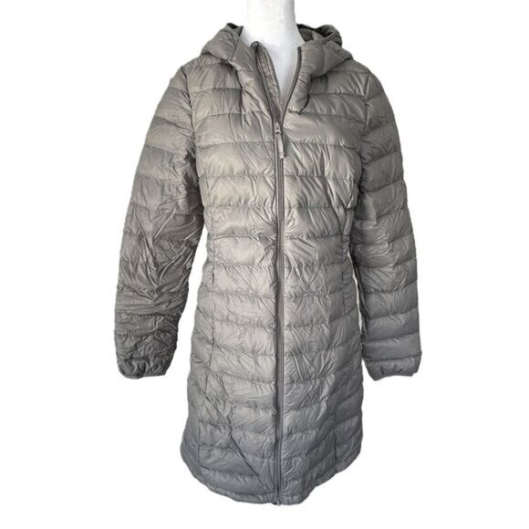New Quince Womens Lightweight Down Packable Hooded Puffer Jacket Gray Size M - Picture 2 of 10